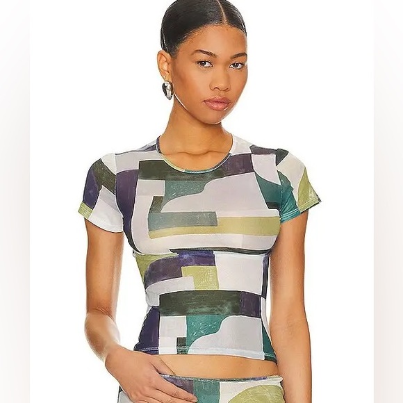 Revolve Women’s Mini Tee Top Green Teal Size Small - Picture 1 of 5